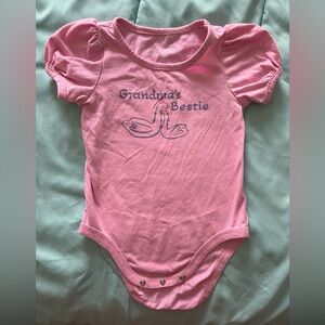 Okie Dokie Pink Bodysuit with Puff Sleeves 18m